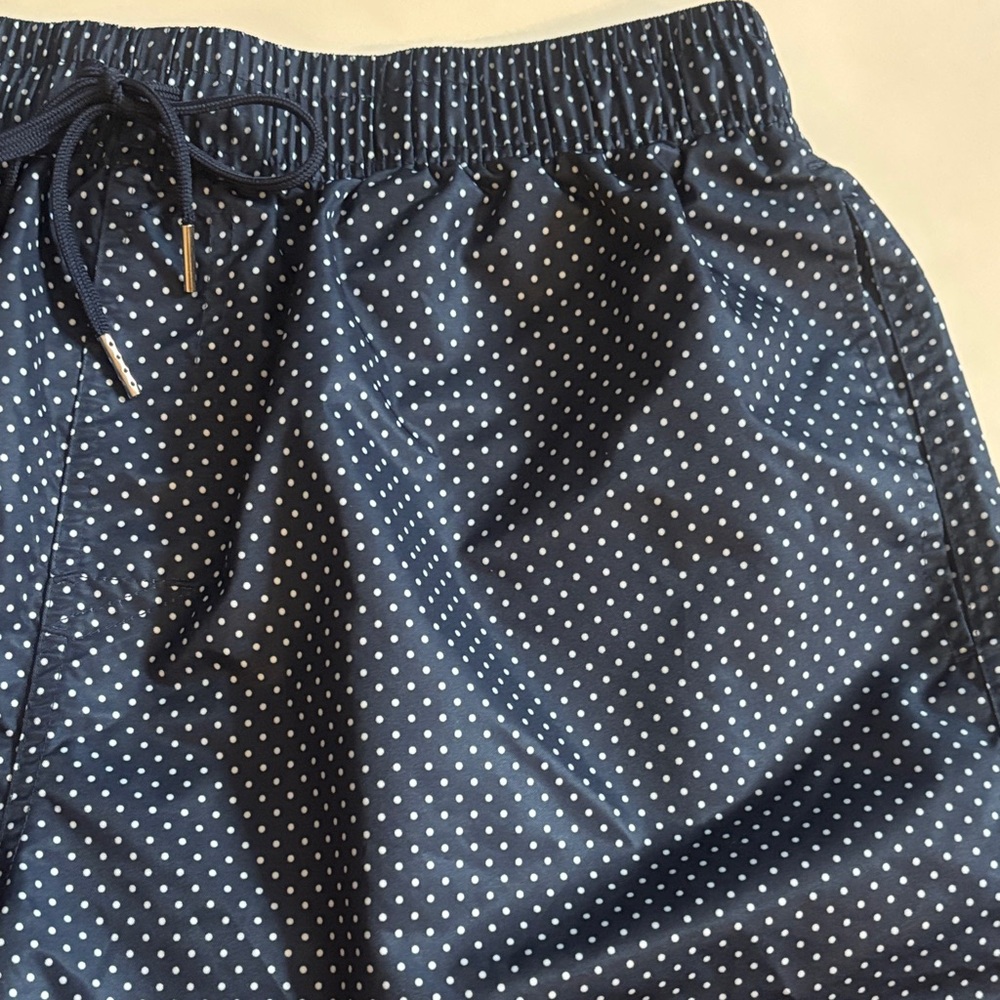 2xist Dark Blue Swim Trunks with White Swiss Dots NWOT - Picture 9 of 15